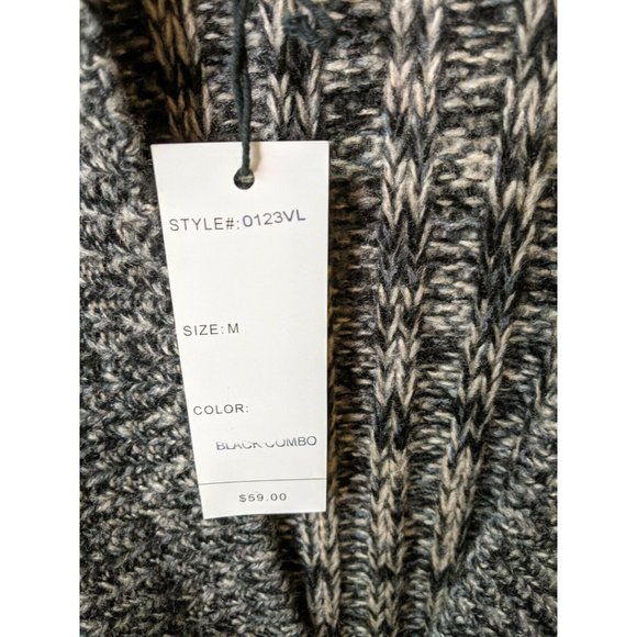 LouLou Womens Long Black Knitted Sleeveless Cardigan Sweater Vest Size Med NEW - Picture 5 of 9